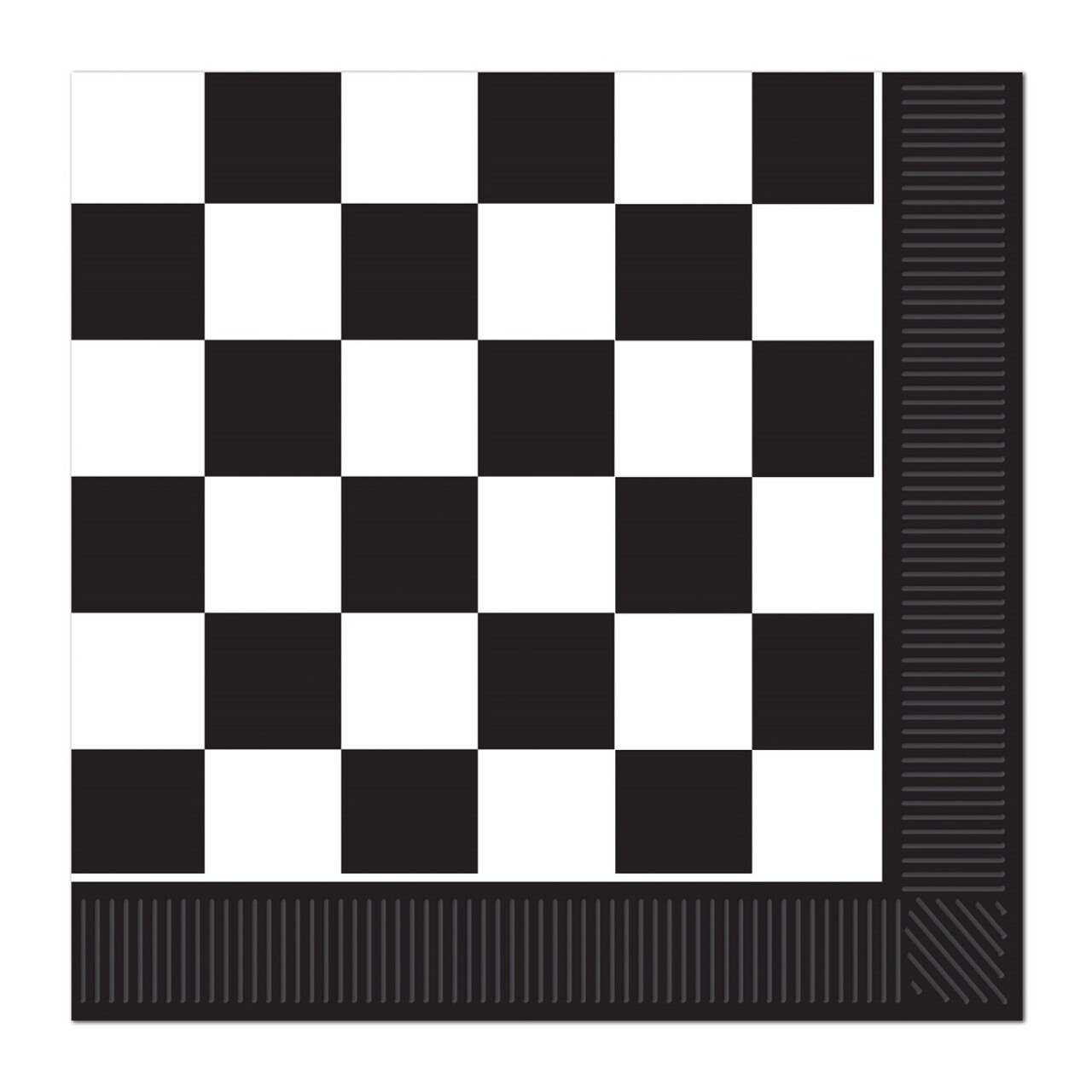 Party Central Club Pack of 192 Black and White Checkered Disposable Luncheon Party Napkins 6.5"